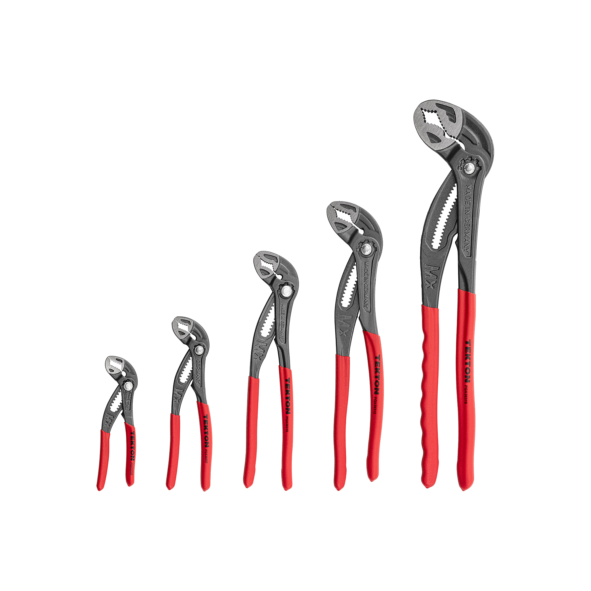 TEKTON Angle Nose Push Button Adjustable Pliers Set, 5-Piece (5, 7, 10, 12, 16 in.) | PGA93002